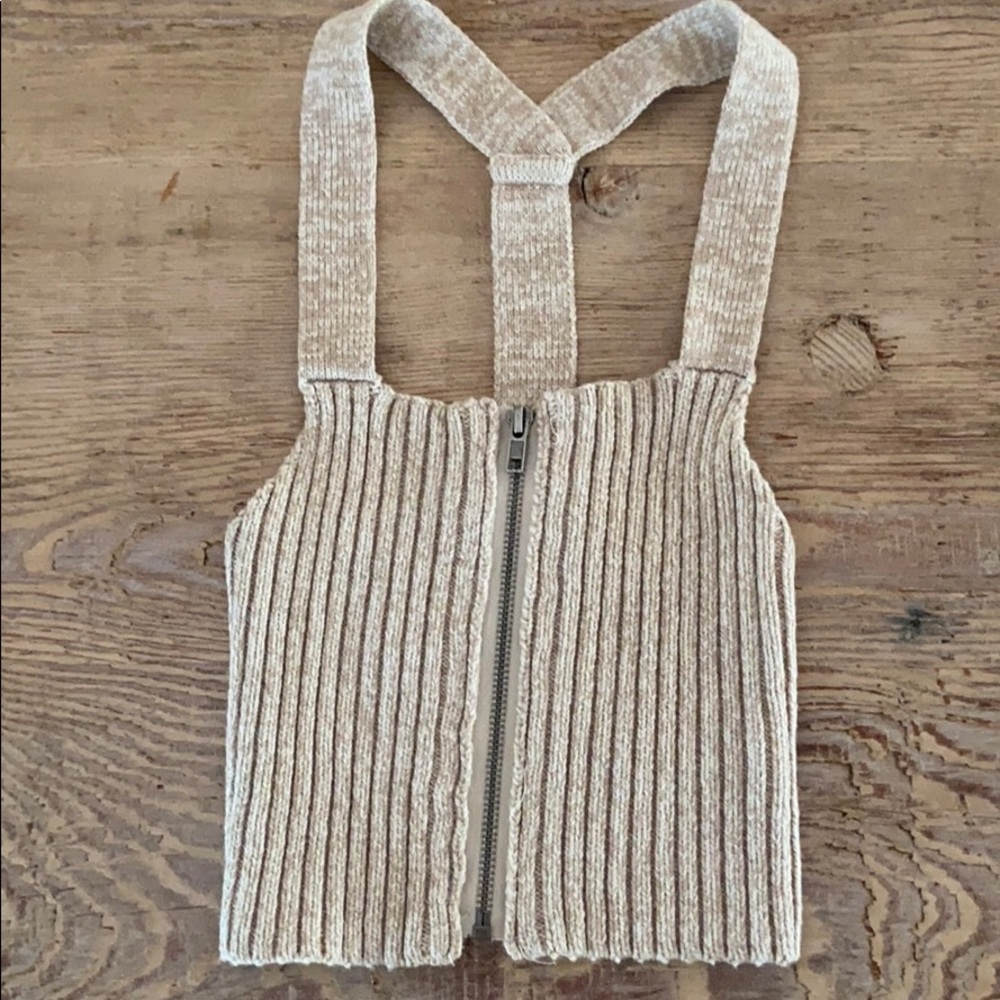 Tan & white elegant top